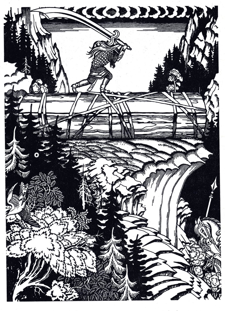 Ilya Muromets och Svyatogor, 1934 av Ivan Yakovlevich Bilibin