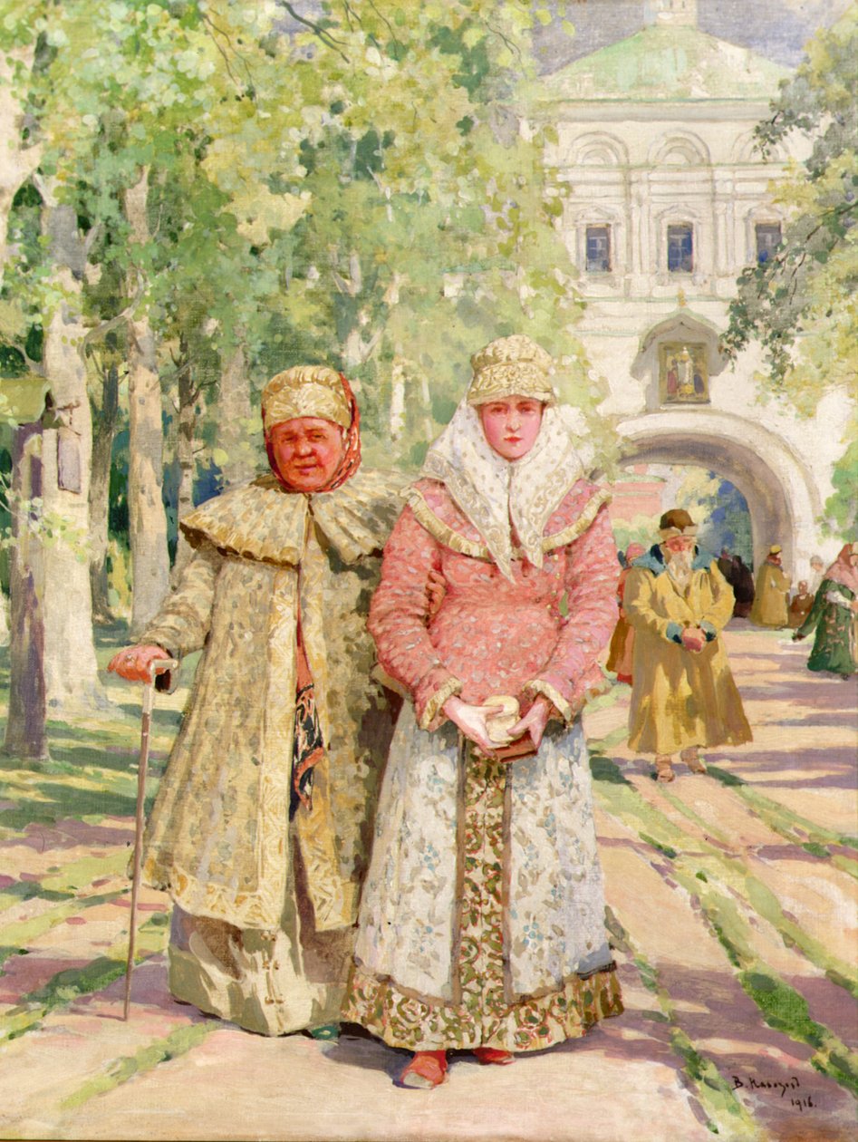 Mor och dotter återvänder från kyrkan av Ivanovich Vasili Navazov