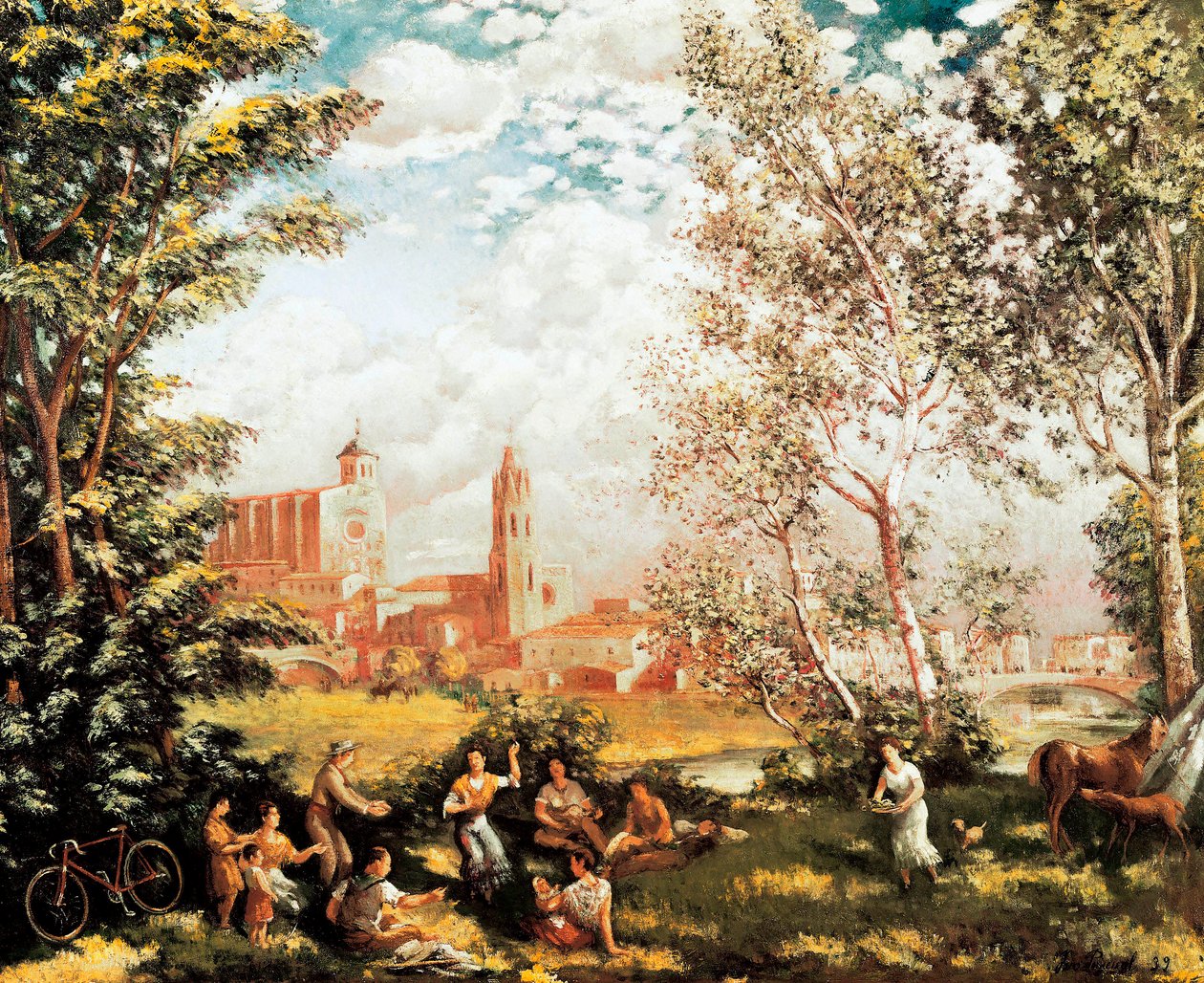 "Fete champetre" Målning av Ivo Pascual i Rodes (1883-1949). 1939 DR av Ivo Pascual i Rodes