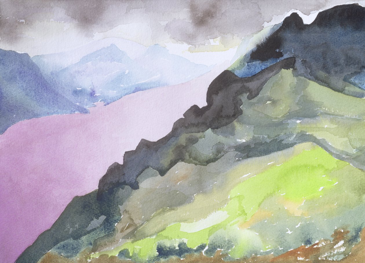 Loch Ness från Glendoe Lodge, 1995 (wc på papper) av Izabella Godlewska de Aranda