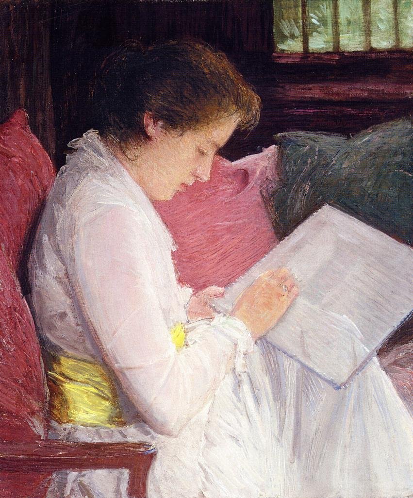  The Lace Makern av J. Alden Weir