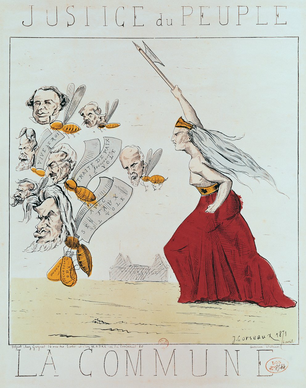 Allegori över kommunen, 1871 av J. Corseaux