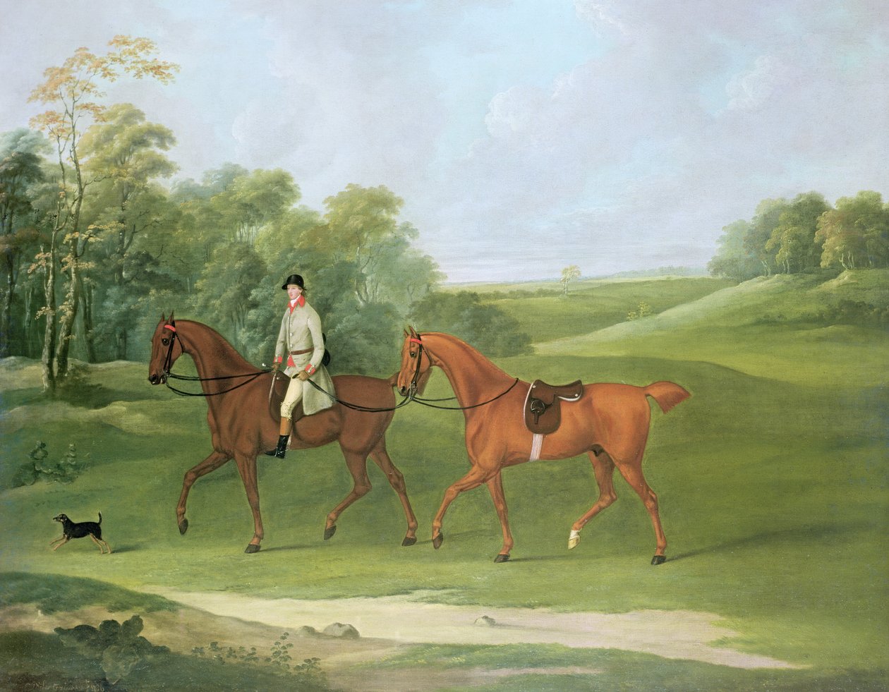Ryttare som leder en häst, ca 1810 av J. Francis Sartorius