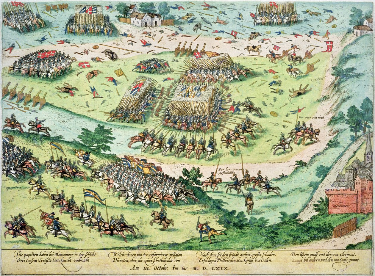 Slaget vid Moncontour, 3 oktober 1569 av J. J. and Tortorel, J. Perrissin