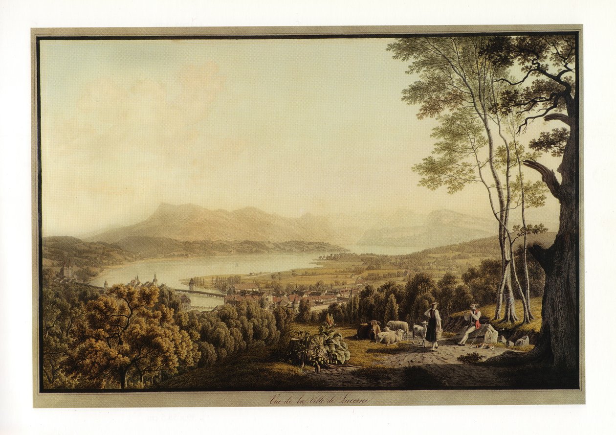 Vue de la Ville de Lucerne av J. J. Bidermann