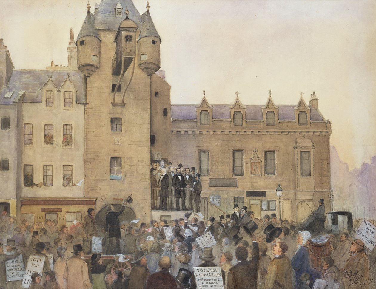 Före lagen om röstning, Canongate Tolbooth, Edinburgh, 1884 av J. Little