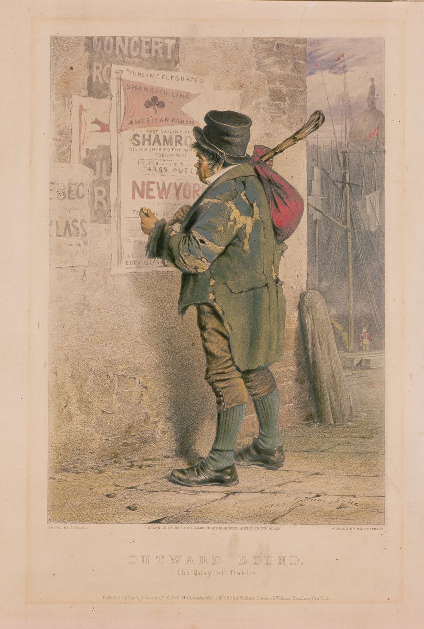 Outward Bound, The Quay of Dublin, graverad av T.H. Maguire, 1854 (se 189921) av J Nicol