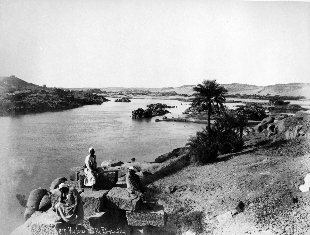 Utsikt över Nilen från Elephantine Island, c.1880 av J. Pascal Sebah