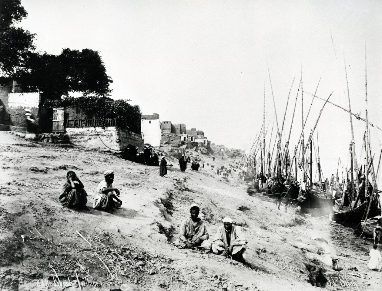By vid Nilen, ca 1880 av J. Pascal Sebah