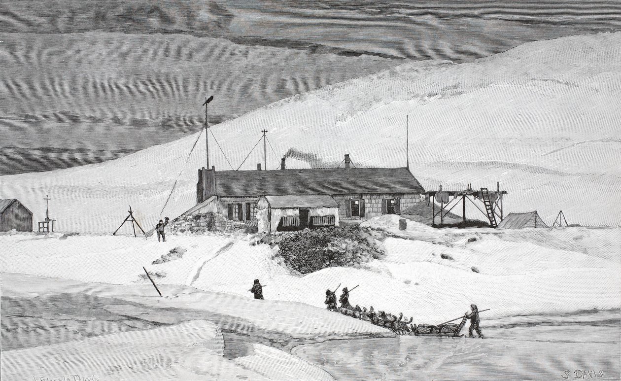Fort Conger, Frinnell Land, 20 maj 1883, pub. London 1886 av J. Steeple Davis