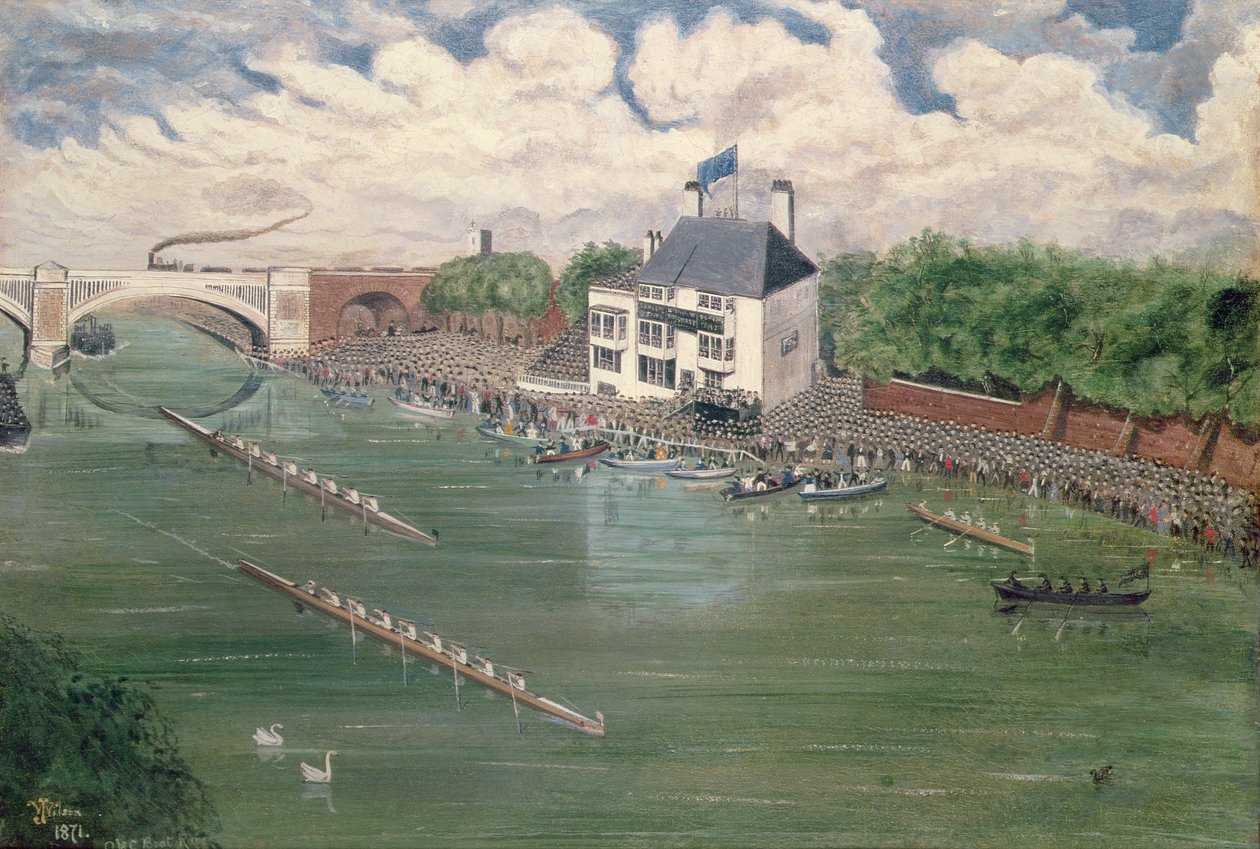 Båttävlingen mellan Oxford och Cambridge, 1871 av Lieutenant Colonel J. Wilson