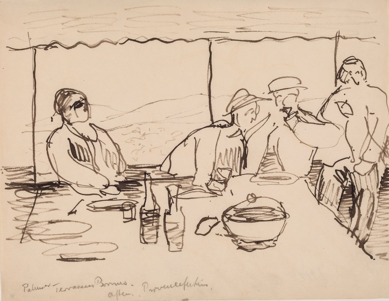 Kväll på terrassen, Bormes, Provence av J.A. Jerichau