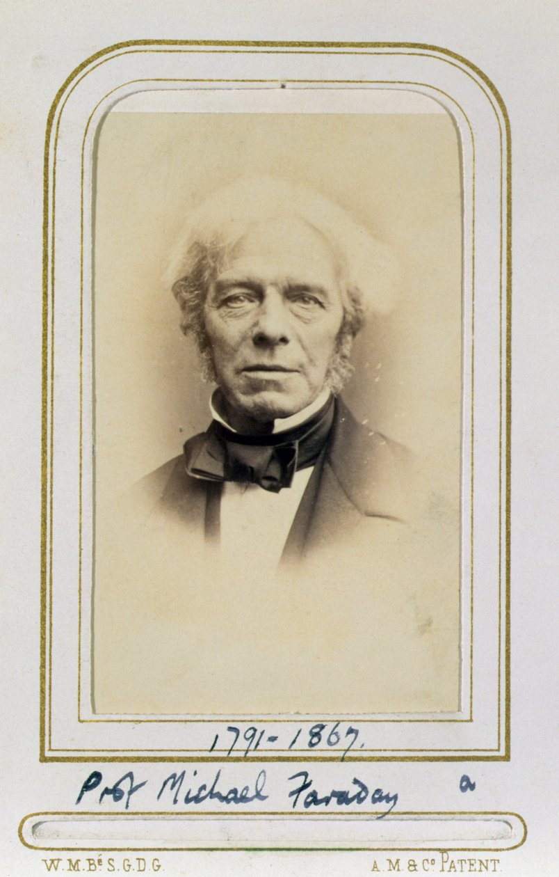 Porträtt av Michael Faraday (1791-1867) (albumintryck) av J.C. Watkins