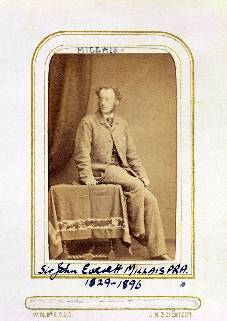 Porträtt av Sir John Everett Millais (1829-96) (albumenprint) av J.C. Watkins
