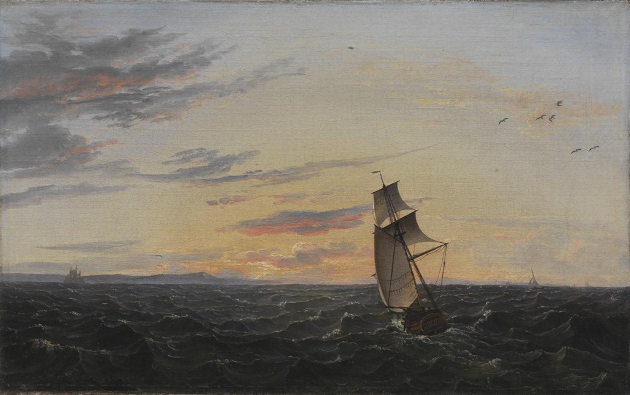 Ett havslandskap. Kusten av ön Rügen i kvällsljus av Johan Christian Dahl