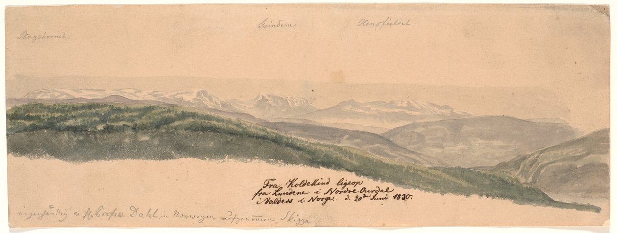 Från Koldekind ligeop från Lundene i Norde Oure-dalen i Valdres i Norge av Johan Christian Dahl