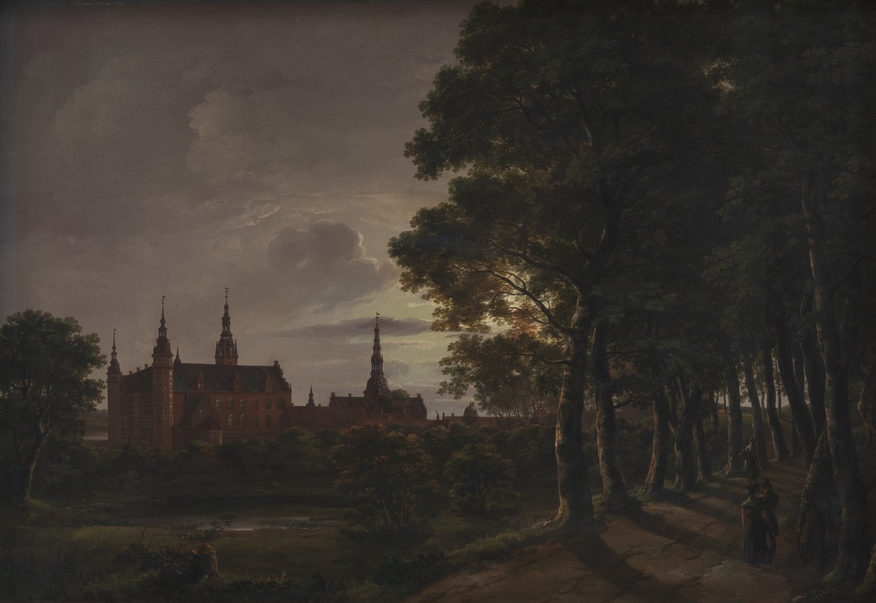 Frederiksborgs slott vid månsken av Johan Christian Dahl