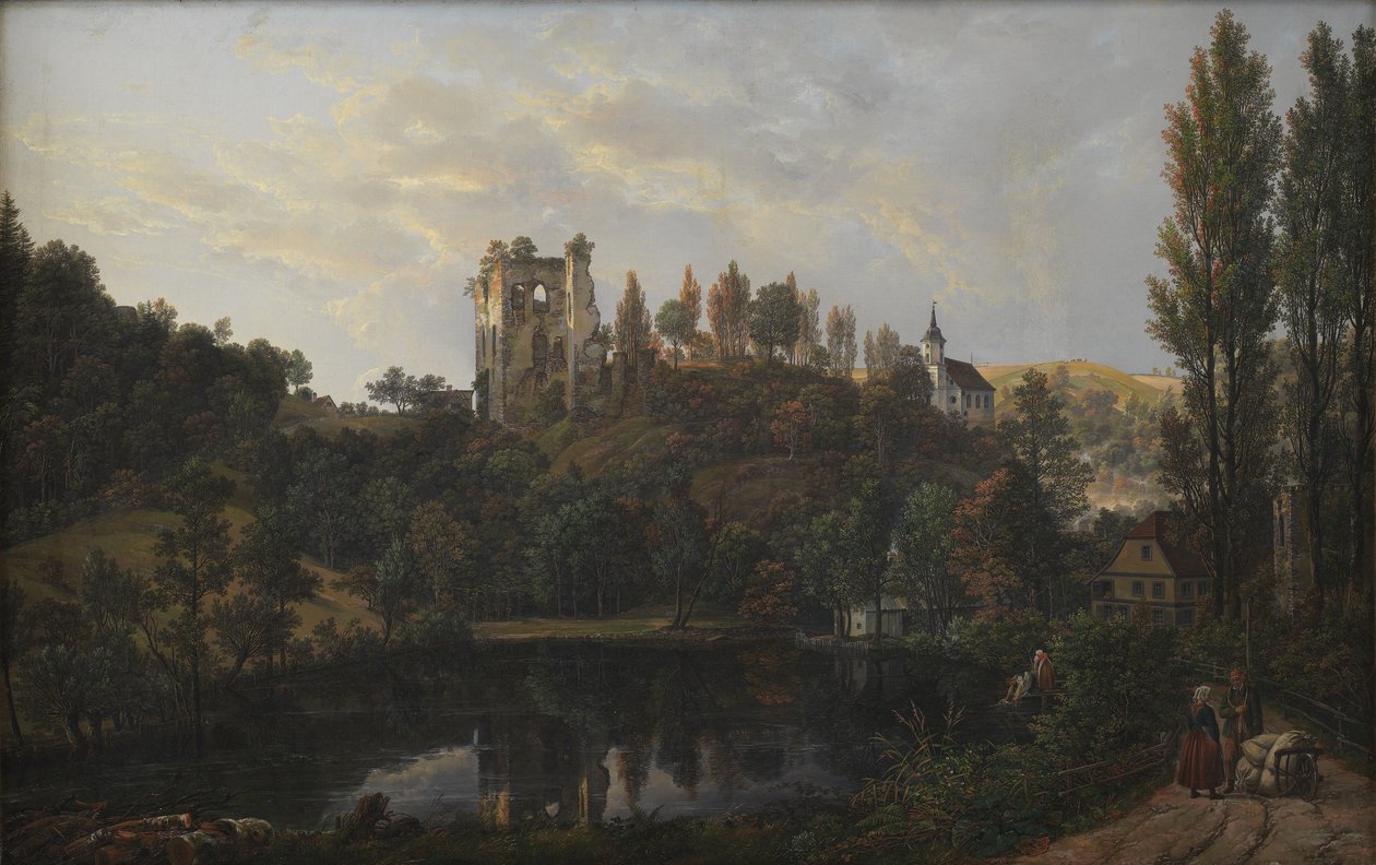 Slottsruinen vid Tharandt av Johan Christian Dahl