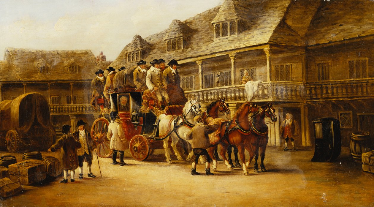 Går ombord på bussen till London, 1879 av J.C. Maggs
