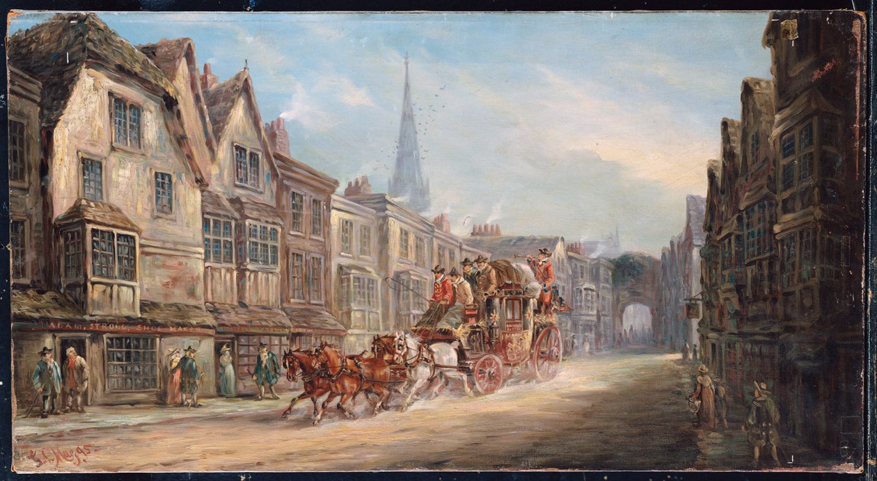 London till Exeter Royal Mail passerade genom Salisbury, 1895 av J.C. Maggs