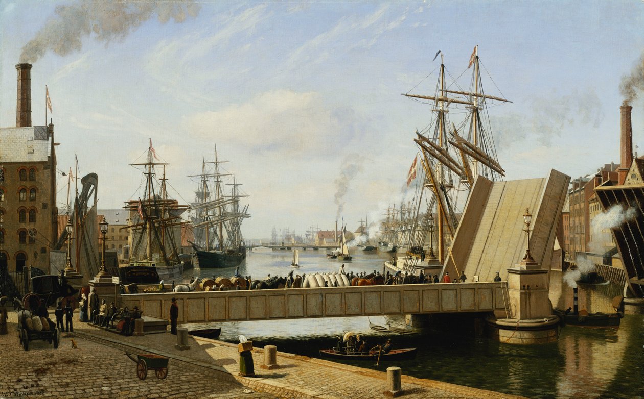 Utsikt över Köpenhamn med Knippelsbro, 1882 av J.E. Carl Rasmussen