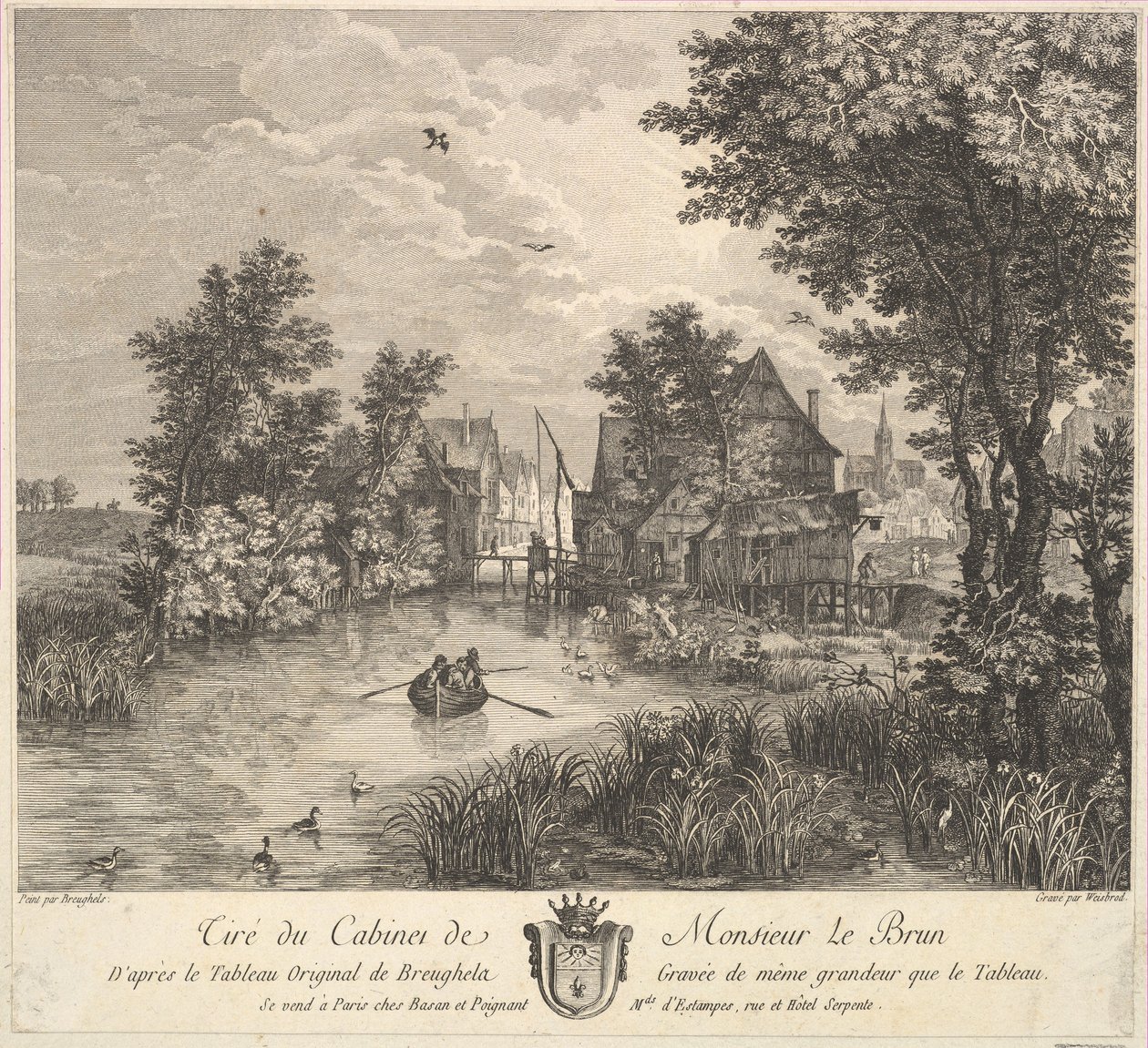 Flodlandskap efter målningen i herr Poullains kabinett, 1780. av JF Borgnet