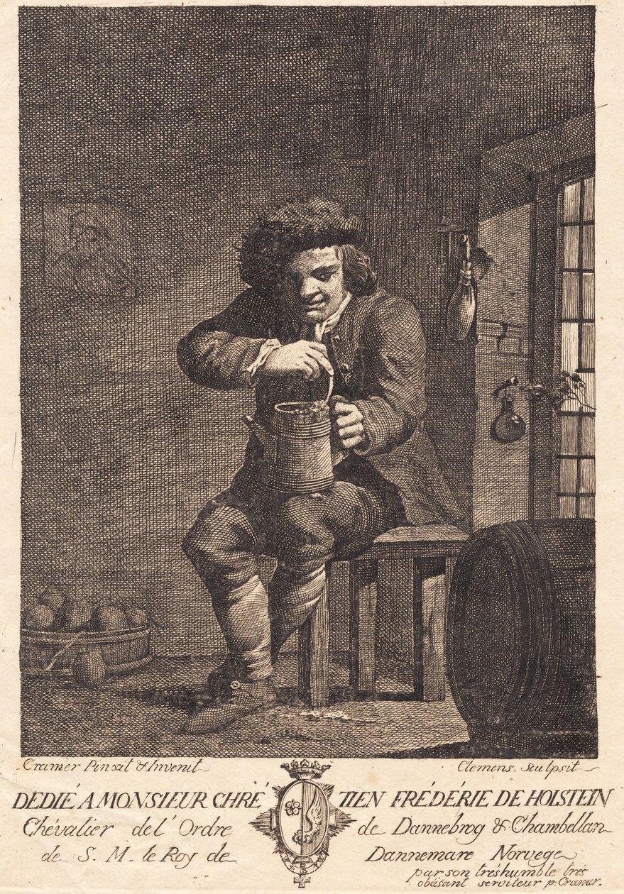 En sittande bonde av J.F. Clemens