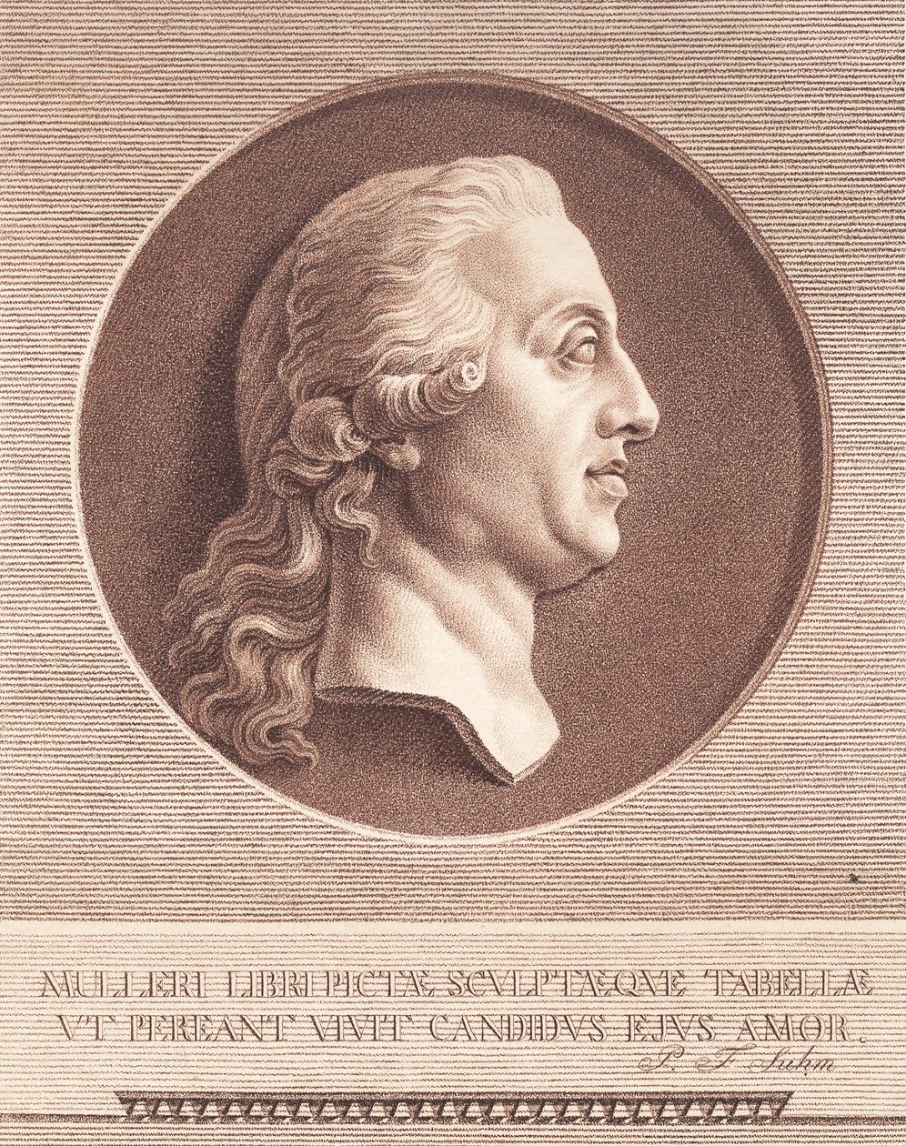Fru Adam Mueller. Efter Wiedewelts marmormedaljong av J.F. Clemens