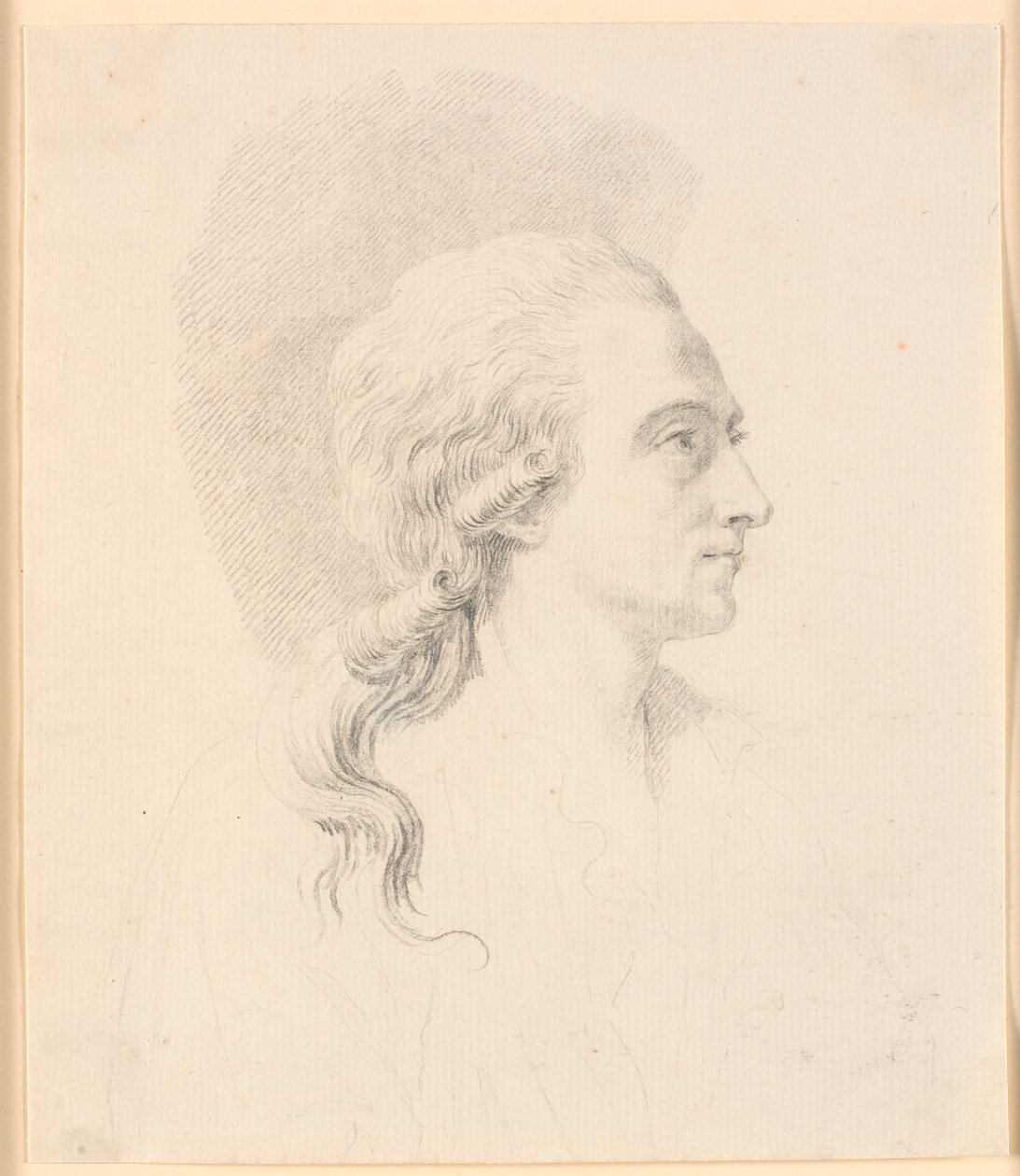Porträtt av skulptören Alexander Trippel. Profil till höger av J.F. Clemens
