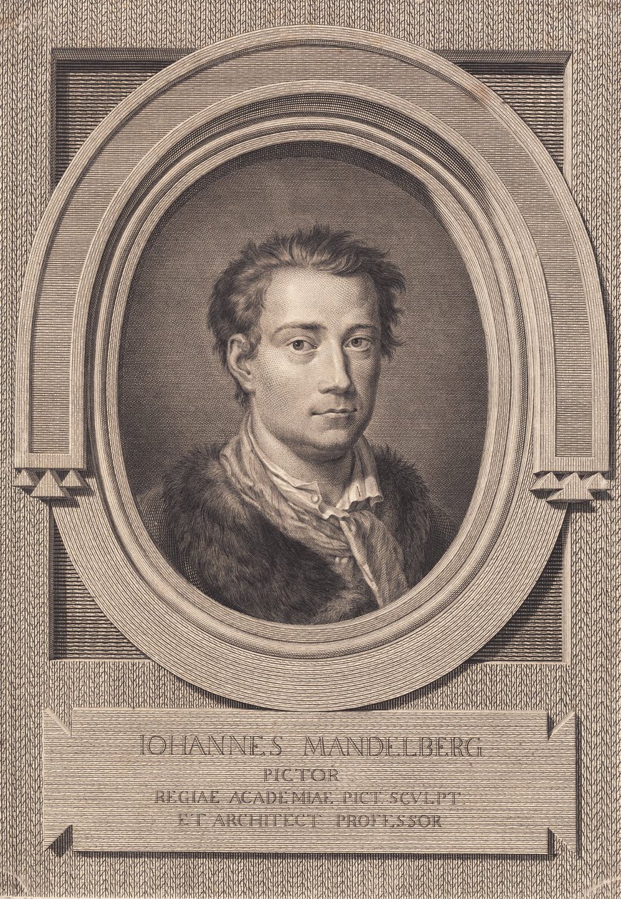 Porträtt av målaren Johan Mandelberg av J.F. Clemens