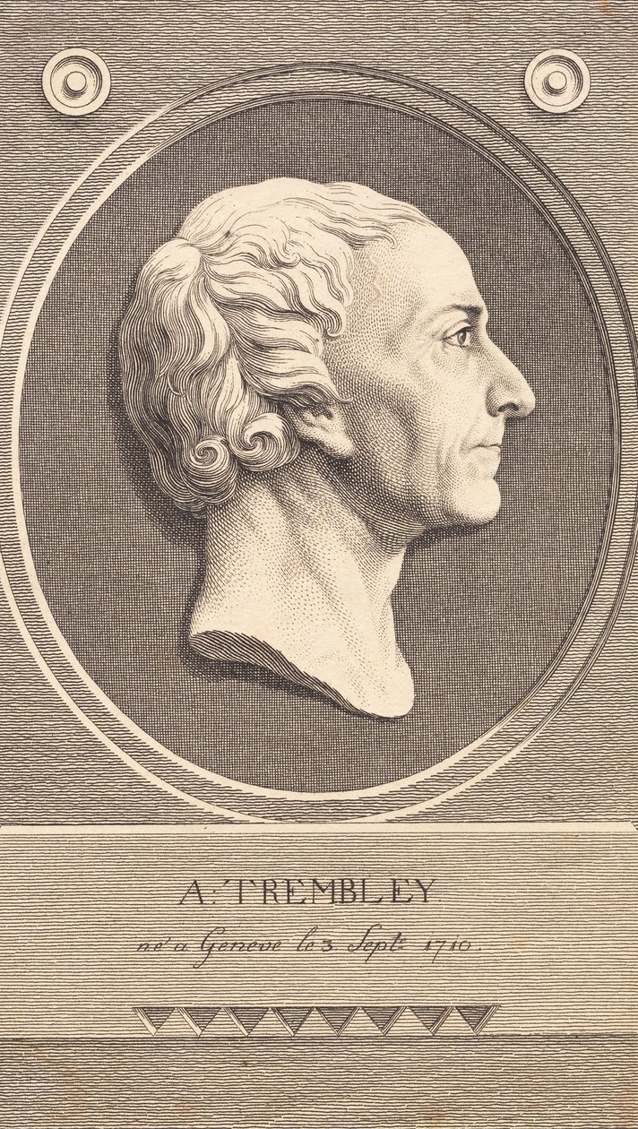 Reliefmedaljong med porträtt av zoologen Abraham Trembley av J.F. Clemens