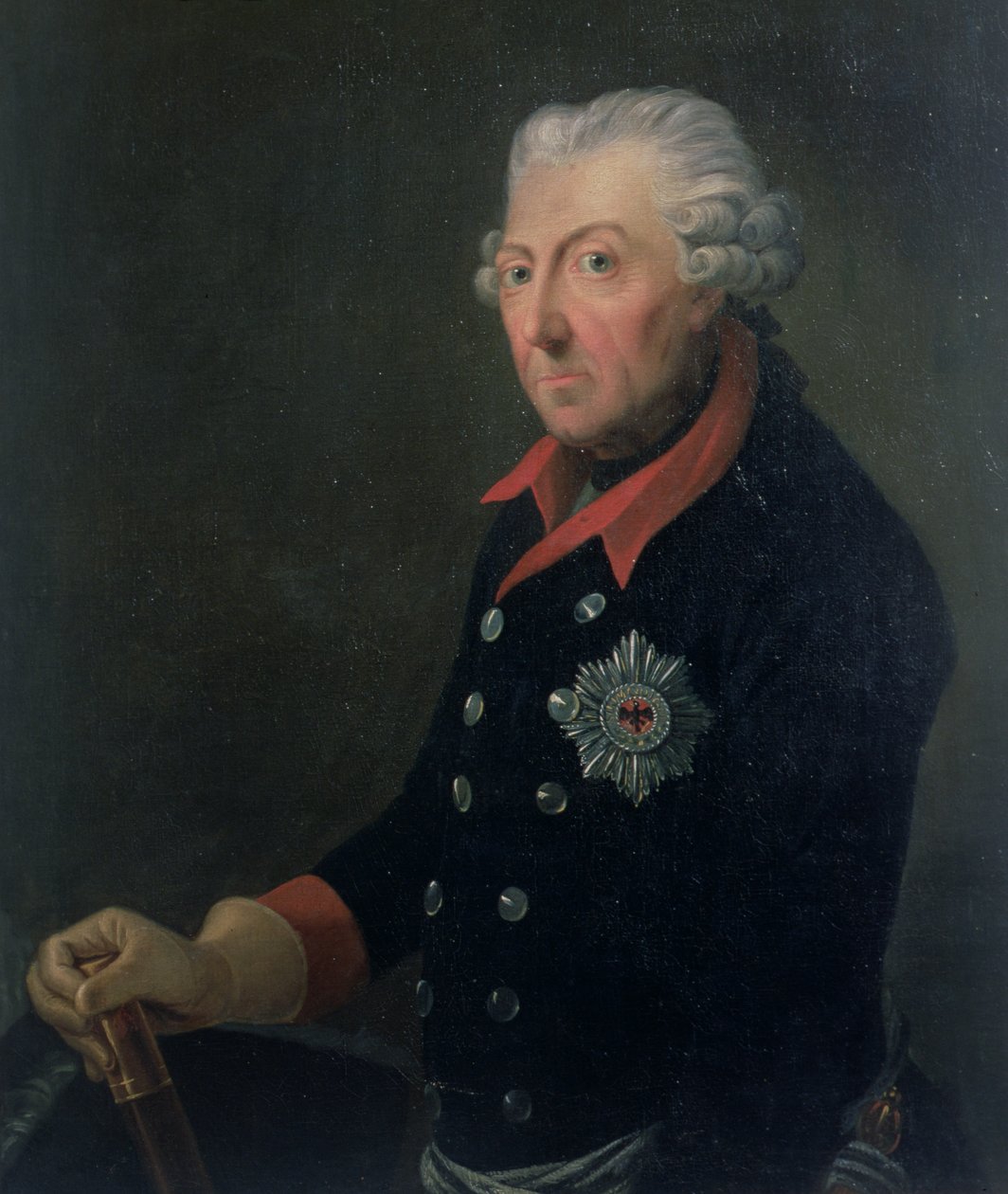 Friedrich den store (1712-86) iklädd uniformen från 15:e infanteriregementet av J.H.C. Franke