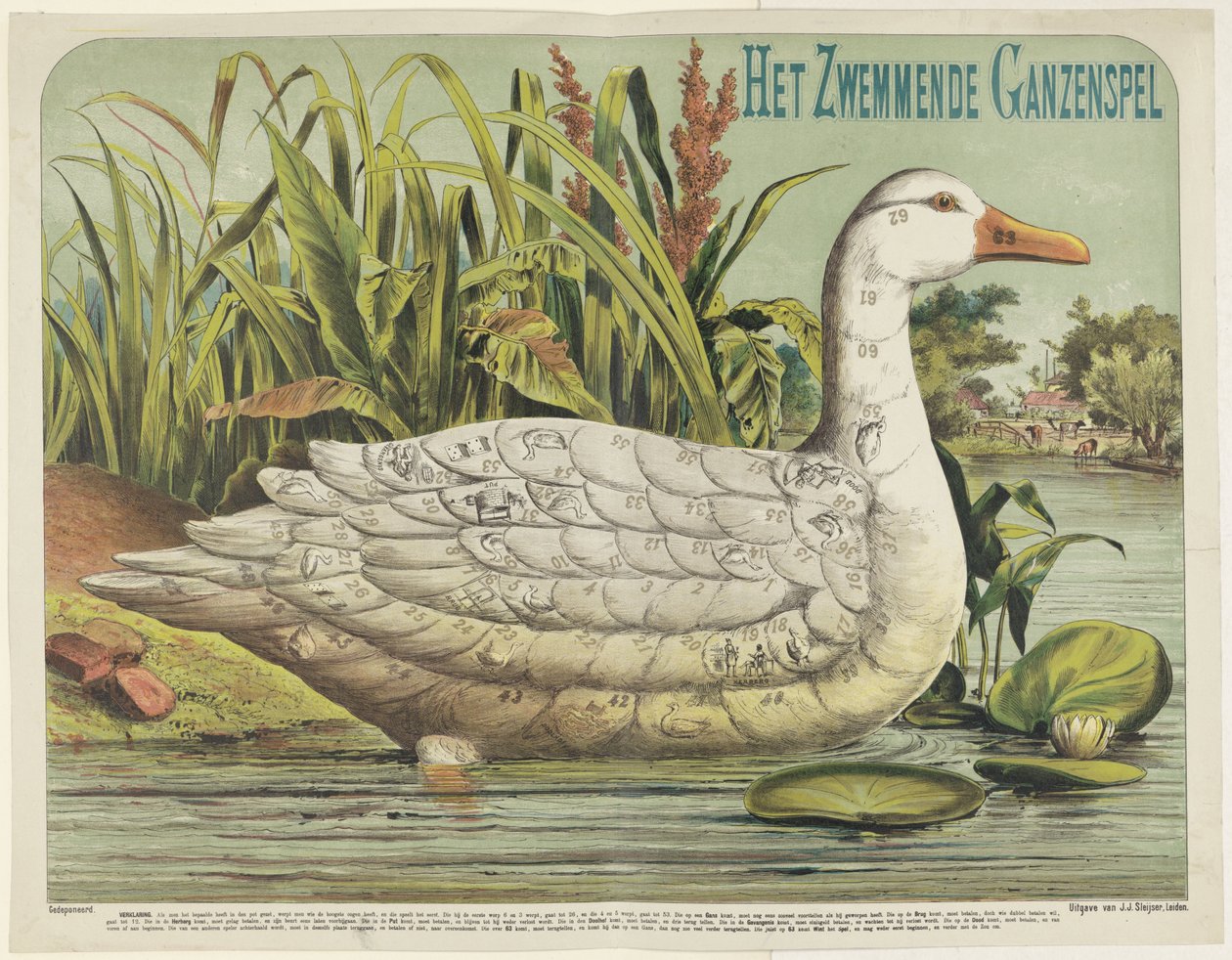 The Swimming Goose Game (titel på objekt) av J.J. Sleijser
