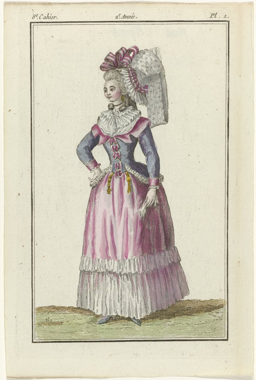 Butik med nytt franskt och engelskt mode, kopia till 1787, Pl. 1, 8:e anteckningsboken av J.J. Tuttot