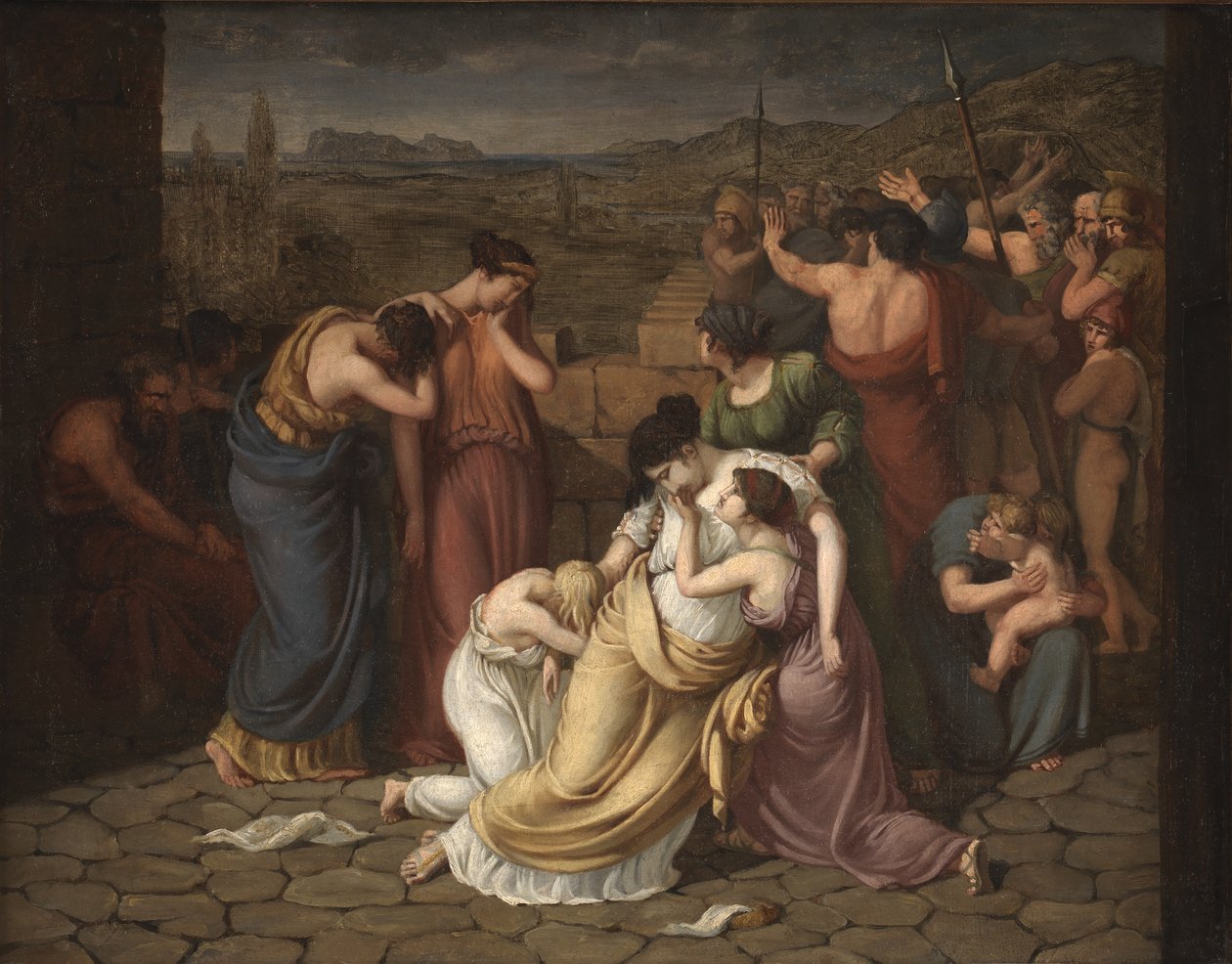 Andromache i förtvivlan vid åsynen av Hectors kropp av J.L. Lund