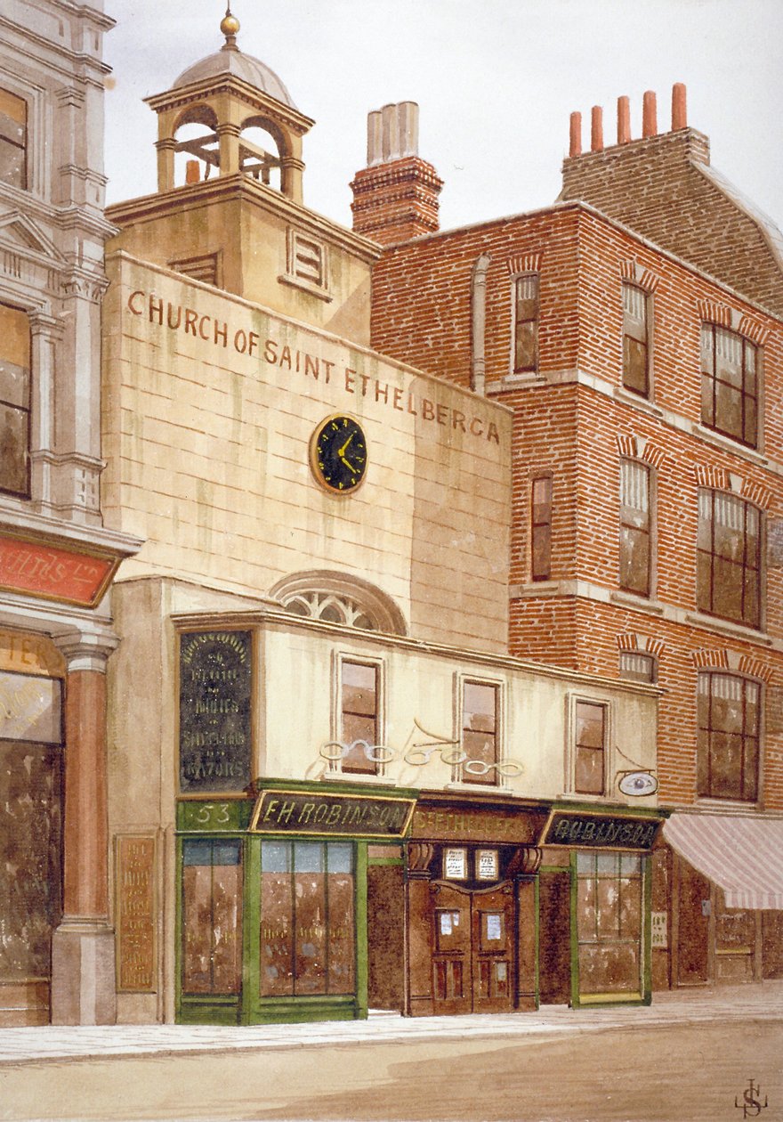 Church of St Ethelburga-the-Virgin inom Bishopsgate, City of London, 1860 av JL Stewart