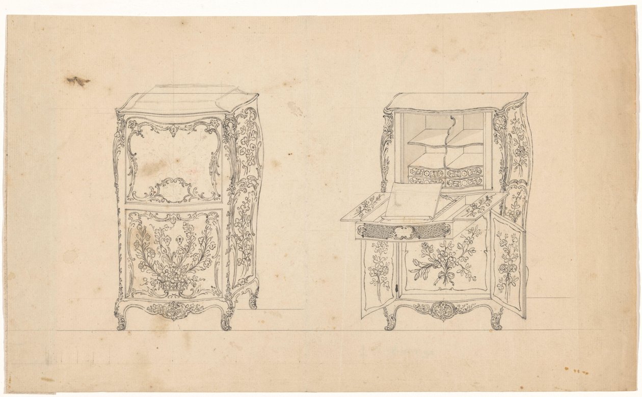 Två sekreterare av J.L. Th. Baijer (attributed to)