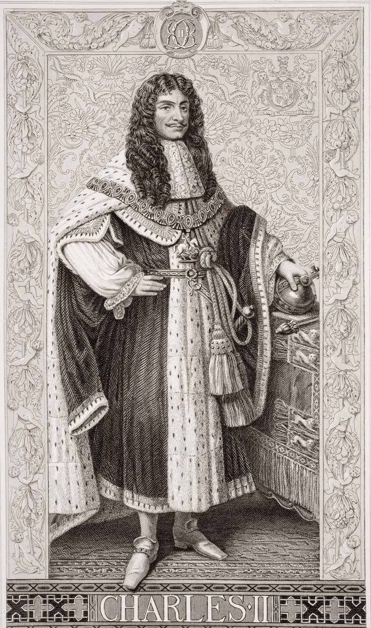 Karl II (1630-85) från "Illustrations of English and Scottish History", volym I. av J.L. Williams