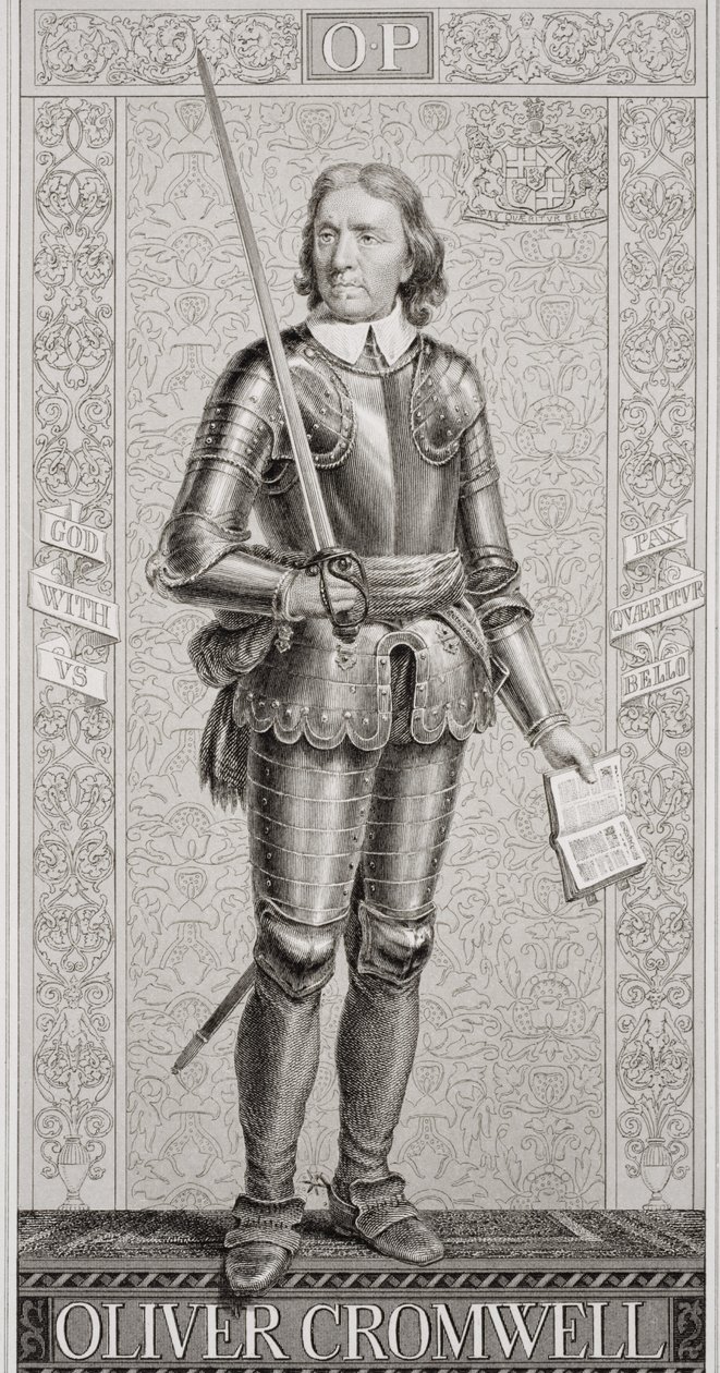 Oliver Cromwell (1599-1658) från "Illustrationer av engelsk och skotsk historia" volym I av J.L. Williams