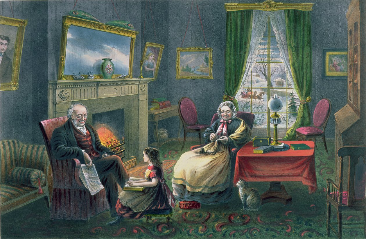 The Four Seasons of Life: Old Age, `The Season of Rest`, graverad av Parsons und Atwater, pub. av Currier and Ives, New York, 1868 (se 87970, 87971) av N. and Ives, J.M. Currier