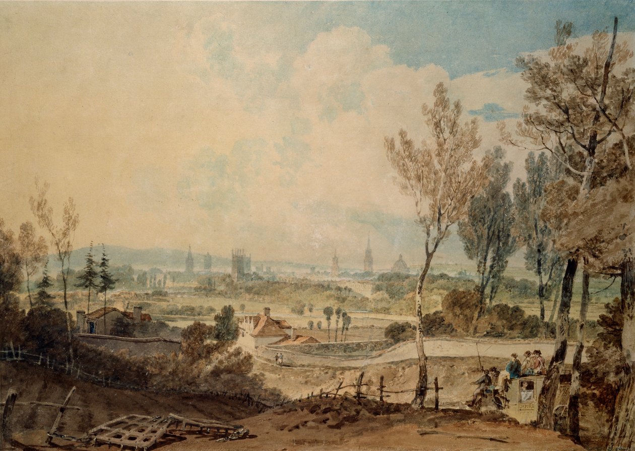 En vy över Oxford från södra sidan av Headington Hill, 1803-1804 av Joseph Mallord William Turner