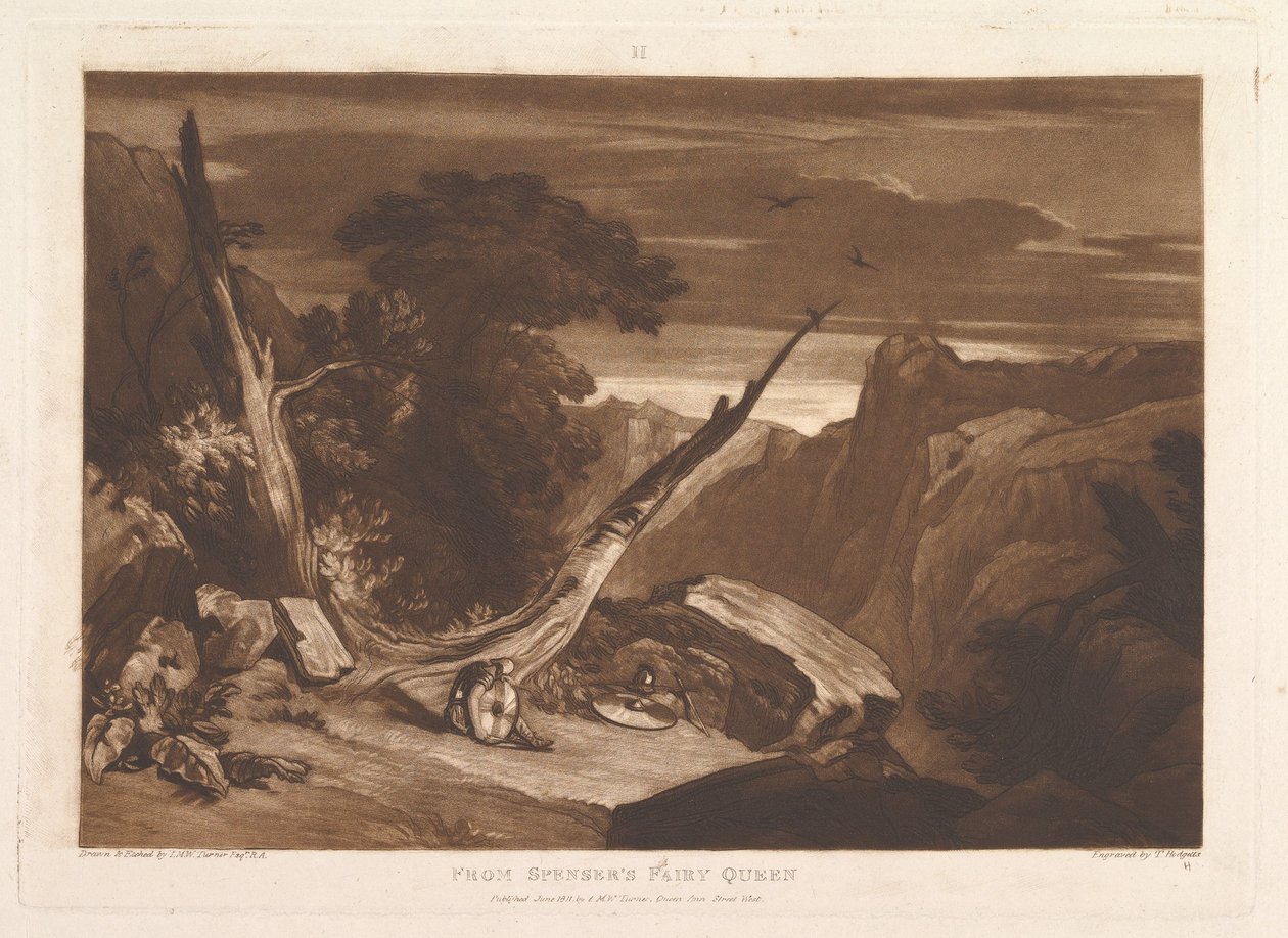 Från Spensers Fairy Queen Liber Studiorum, del VII, skylt 36, juni 1811. av Joseph Mallord William Turner