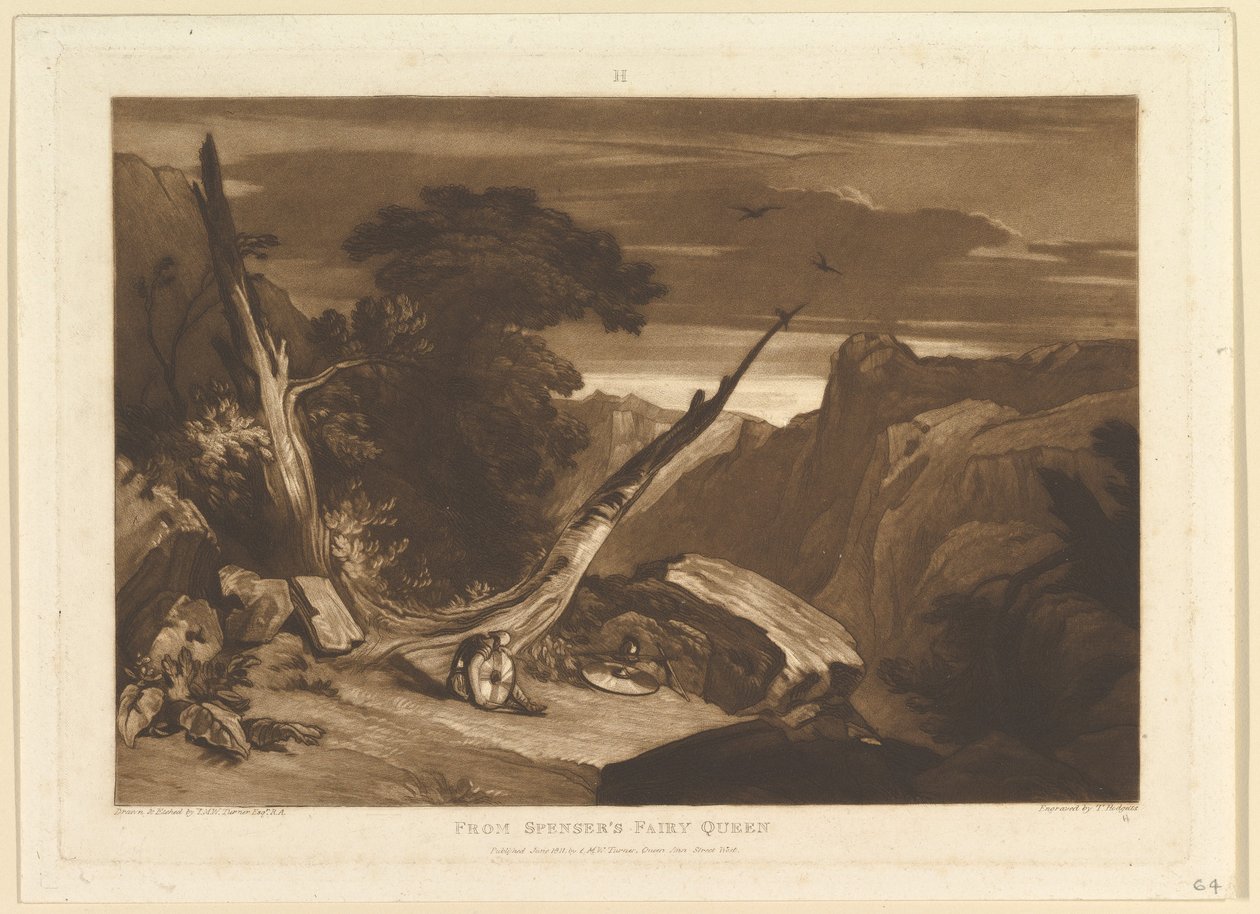 Från Spensers Fairy Queen Liber Studiorum, del VII, skylt 36, juni 1811. av Joseph Mallord William Turner