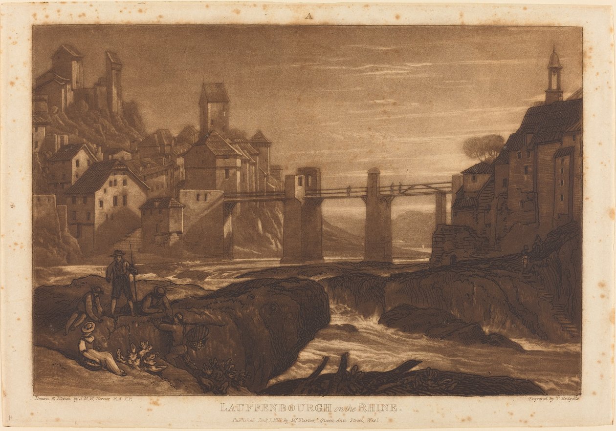 Lauffenbourgh vid Rhen, publicerad 1811. av Joseph Mallord William Turner