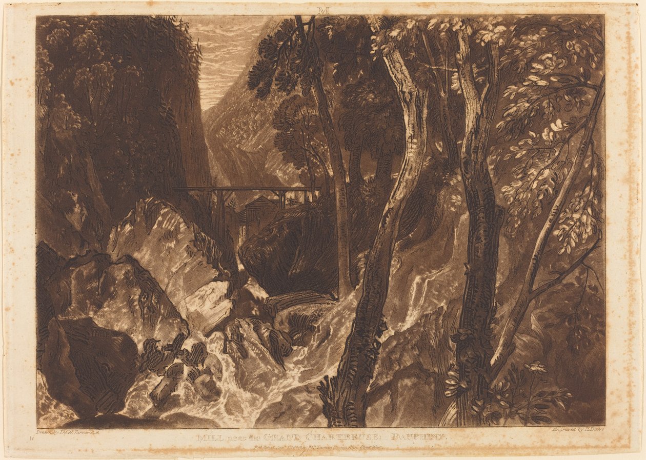 Bruk nära Grand Chartreuse, publicerad 1816. av Joseph Mallord William Turner