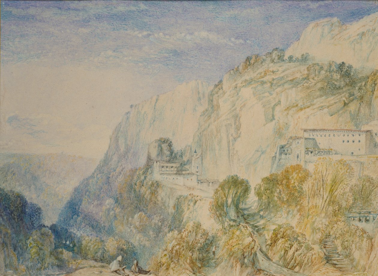 Libanonberget och Sankt Antonios kloster, c1832-1834 av Joseph Mallord William Turner