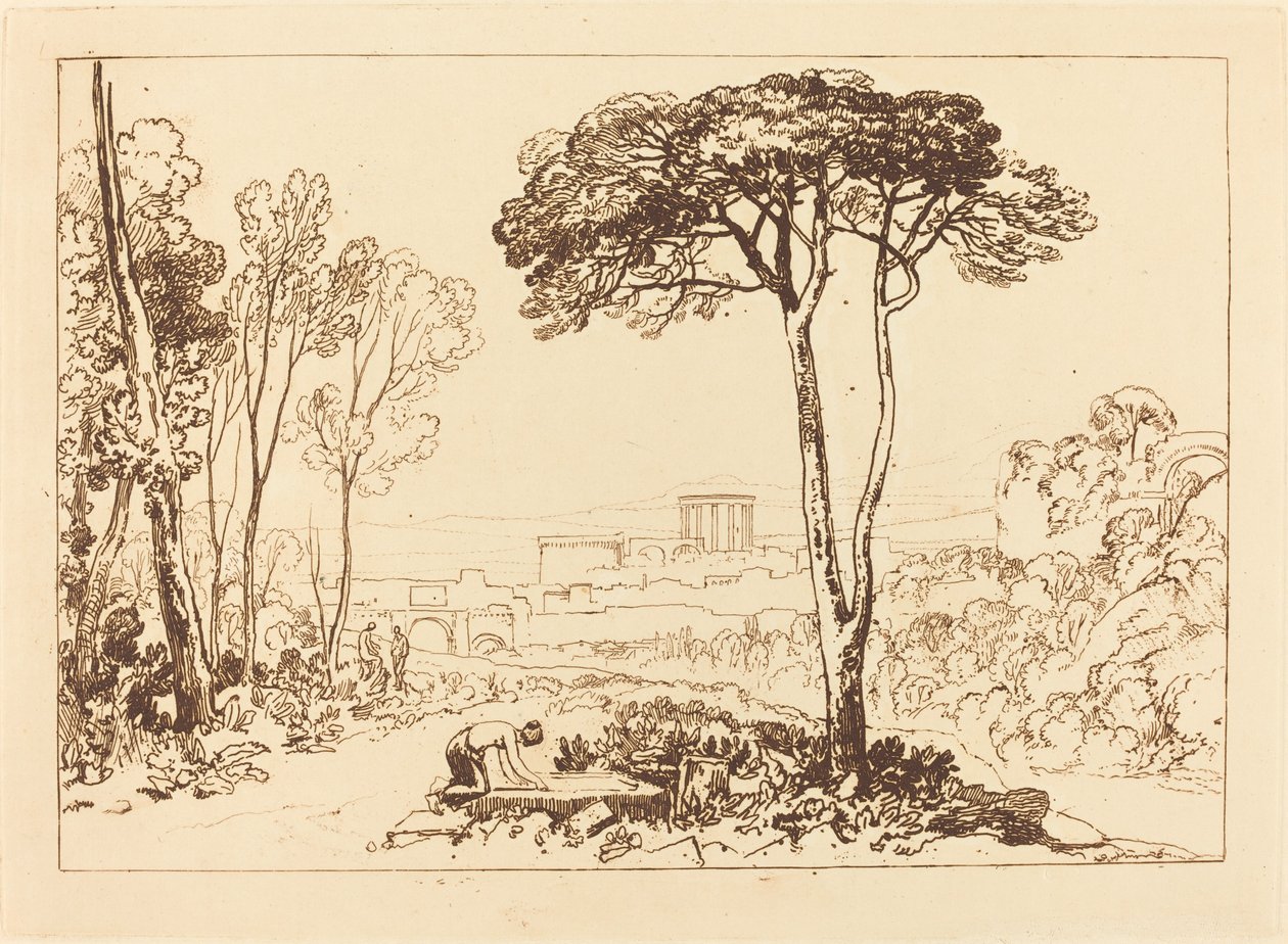 Scene in the Campagna, publicerad 1812. av Joseph Mallord William Turner