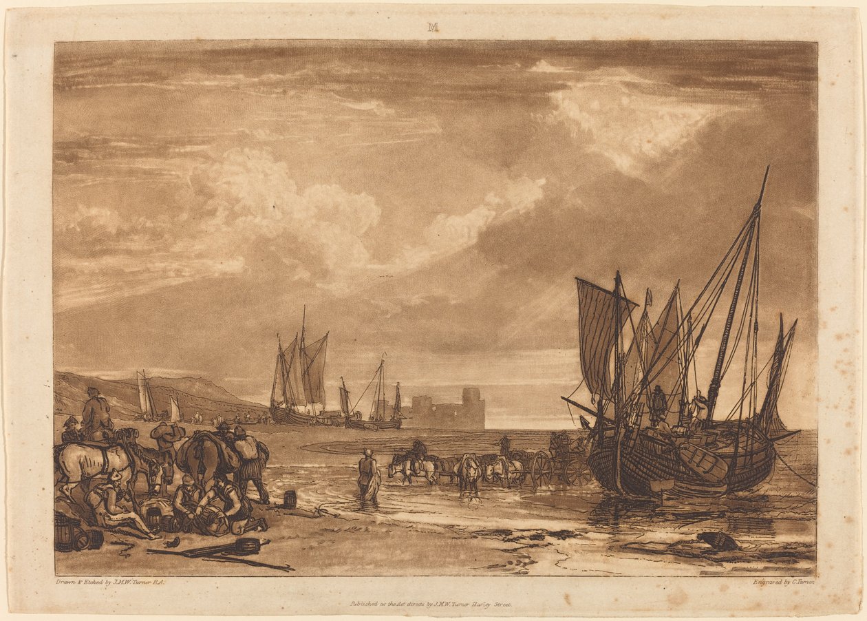 Scen på den franska kusten, publicerad 1807. av Joseph Mallord William Turner