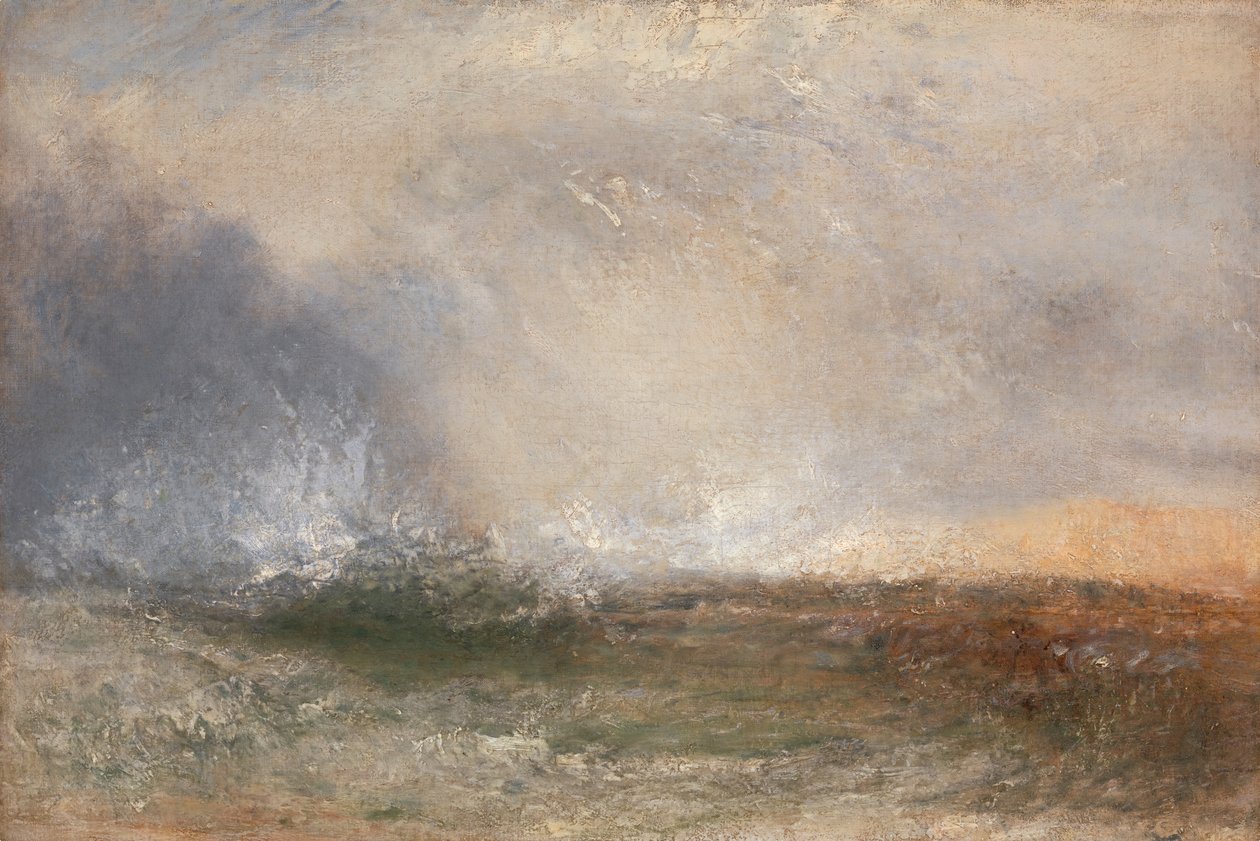 Stormy Sea Breaking on a Shore, mellan 1840 och 1845. av Joseph Mallord William Turner