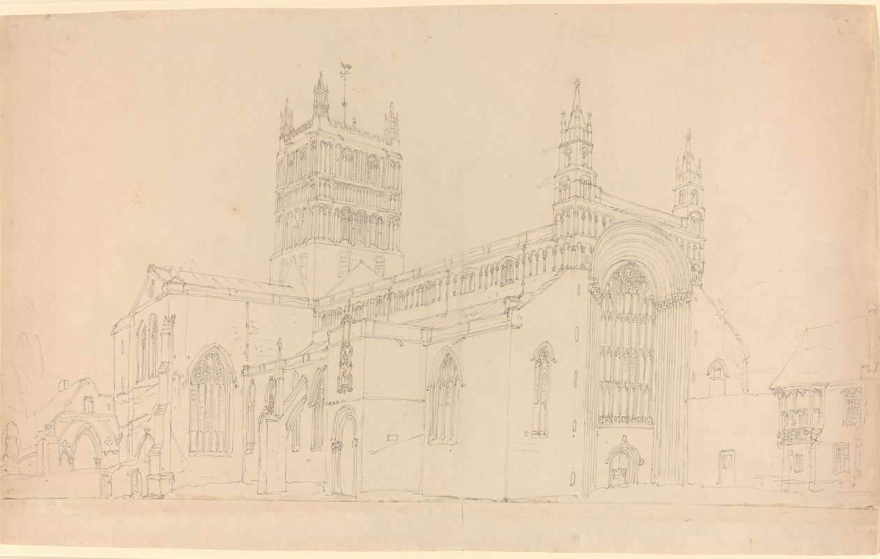 Tewkesbury Abbey. av Joseph Mallord William Turner